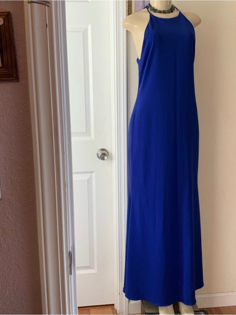 Sleeveless Halter Maxi Dress in Royal Blue